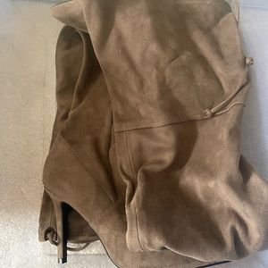 Taupe over the knee high heel boots from Aldo